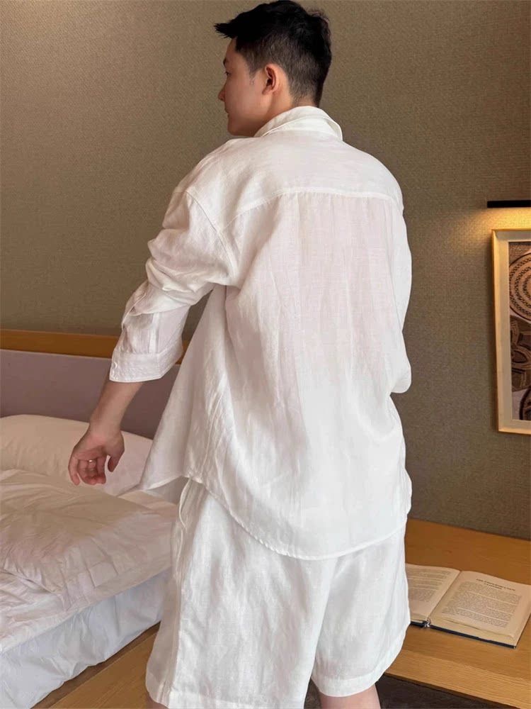 Lightweight Breathable Cotton  - Linen Shirt Breathable 评论和价格