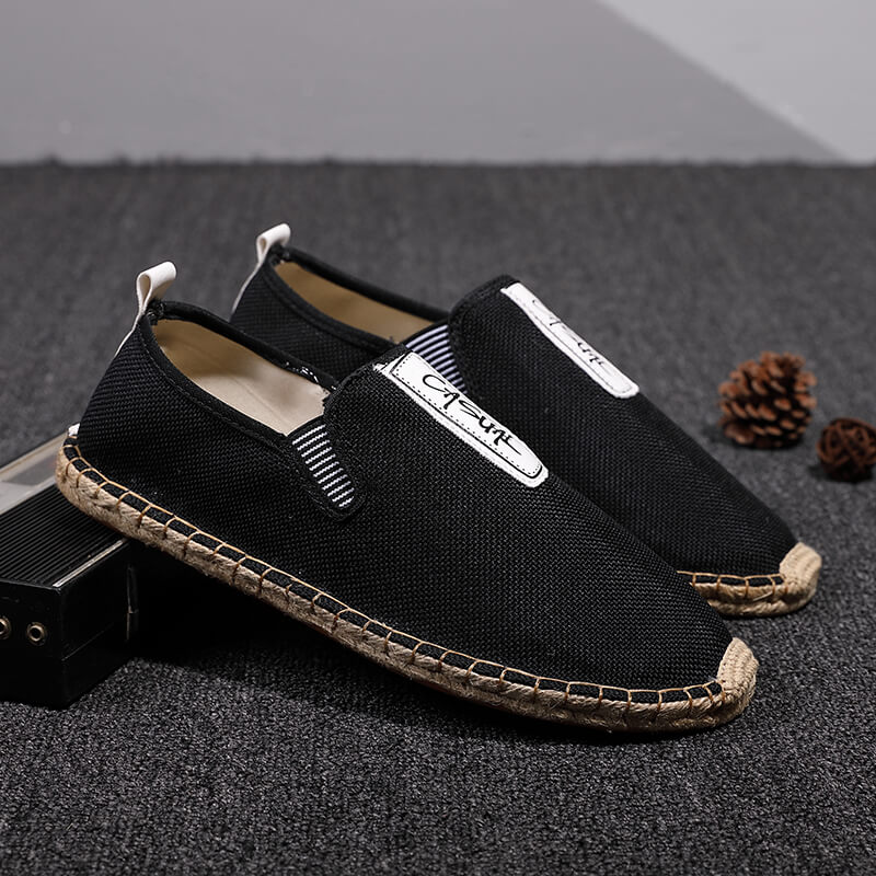 Linen Male Casual Shoes Loafer - Espadrille Slip On 评论和价格